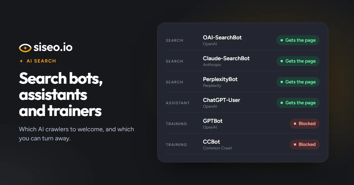 AI crawlers explained: search, assistants and training